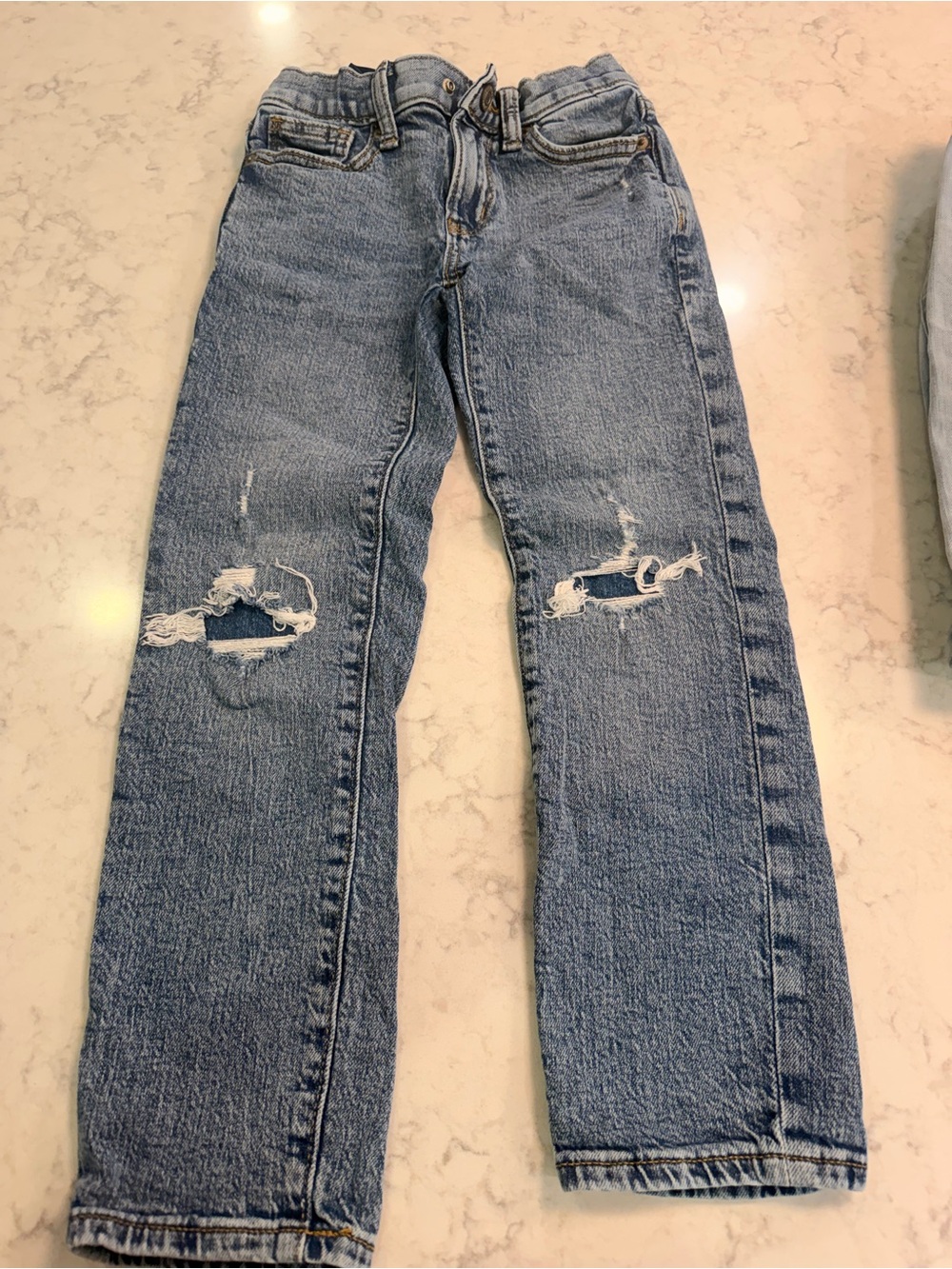 Boys Old Navy Light Blue Straight Leg Jeans with Knee Distress